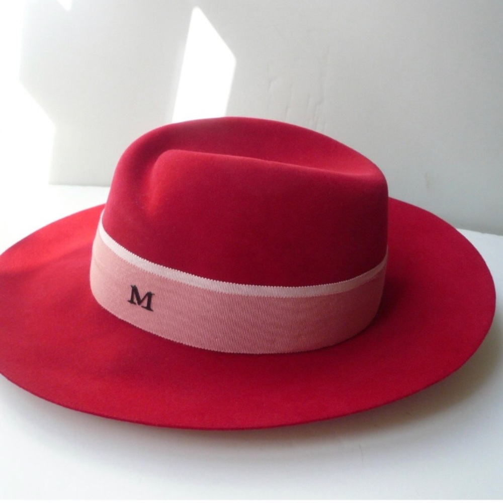 MAISON MICHEL Virgule Virginie Hat Red